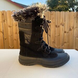 The North Face Women's Black and Brown Winter Boots